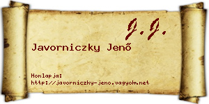 Javorniczky Jenő névjegykártya