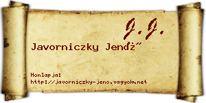 Javorniczky Jenő névjegykártya