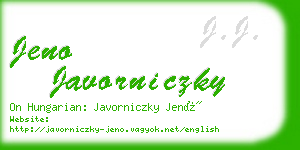 jeno javorniczky business card